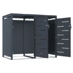 Magazie depozitare pubele CCG-02, metal, gri, 134 x 80 x 116 cm - imagine 3