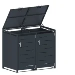 Magazie depozitare pubele CCG-02, metal, gri, 134 x 80 x 116 cm - imagine 4