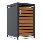 Magazie depozitare pubele CCG-04, metal, gri + maro, 69 x 80 x 116 cm - imagine 7