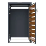 Magazie depozitare pubele CCG-04, metal, gri + maro, 69 x 80 x 116 cm - imagine 2