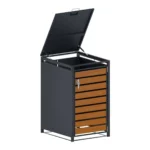 Magazie depozitare pubele CCG-04, metal, gri + maro, 69 x 80 x 116 cm - imagine 4