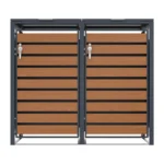 Magazie depozitare pubele CCG-05, metal, gri + maro, 134 x 80 x 116 cm - imagine 6