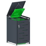 Magazie depozitare pubele CCG-01, metal, gri, 69 x 80 x 116 cm - imagine 5