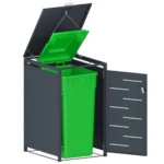 Magazie depozitare pubele CCG-01, metal, gri, 69 x 80 x 116 cm